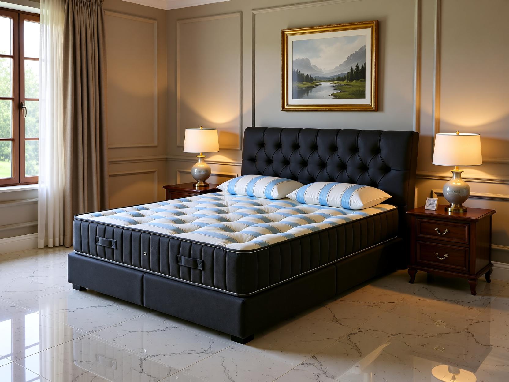 Backcare Orthopaedic Sprung Mattress by Sleep Comfi Beds, showcasing a plush surface and supportive spring construction.
