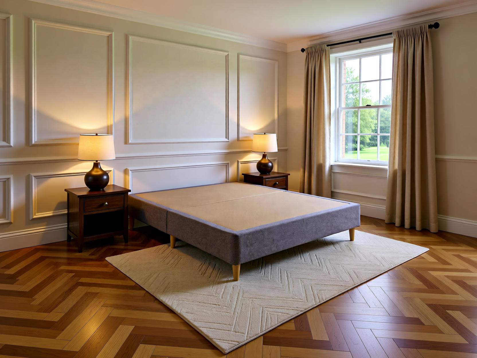 Low Divan Bed Base on Wooden Legs Only | Sleep Comfi Beds - Sleepcomfibeds