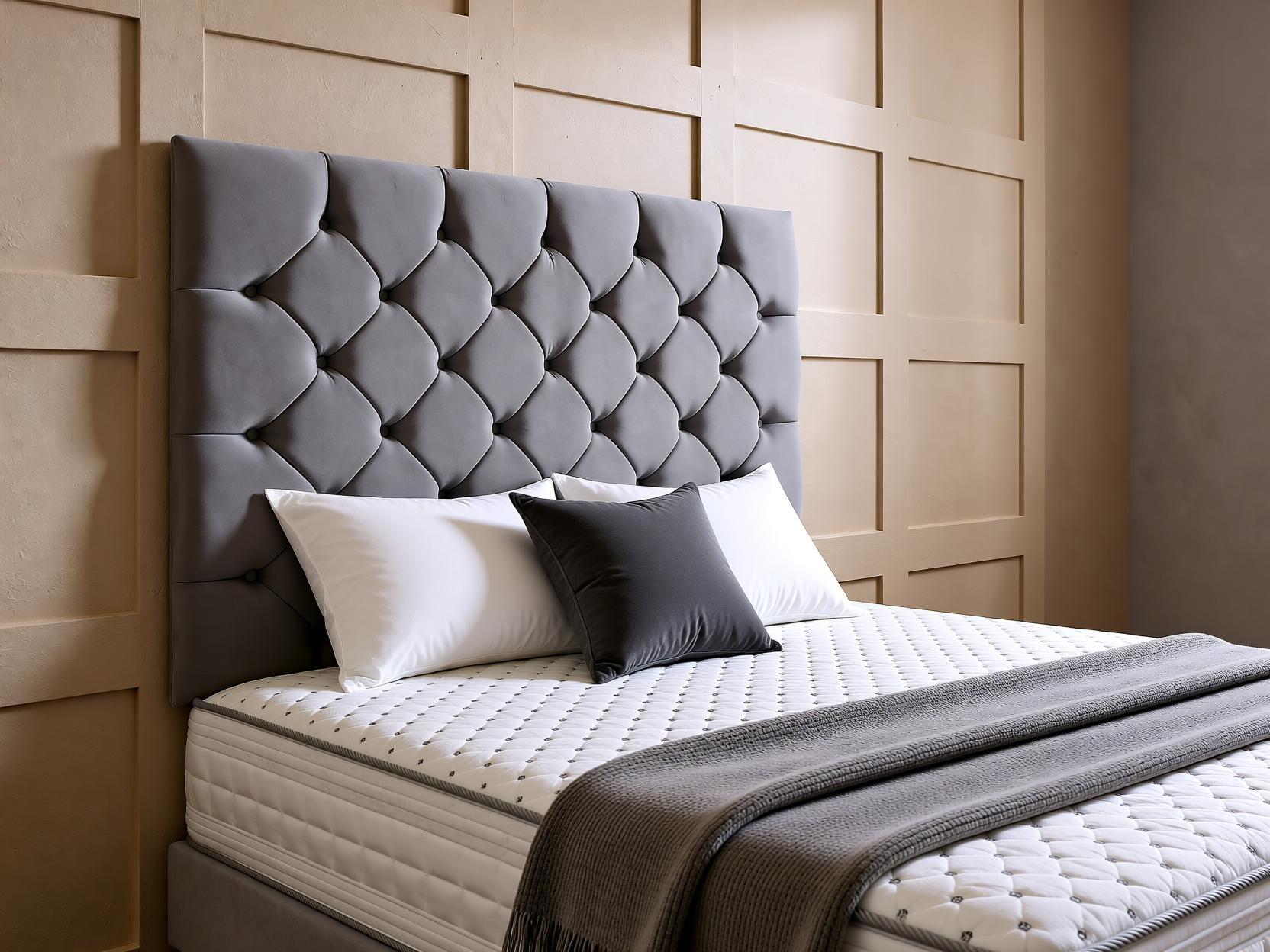 Royal Chester Sleep Comfi Upholstered Button Divan Headboard - Sleepcomfibeds