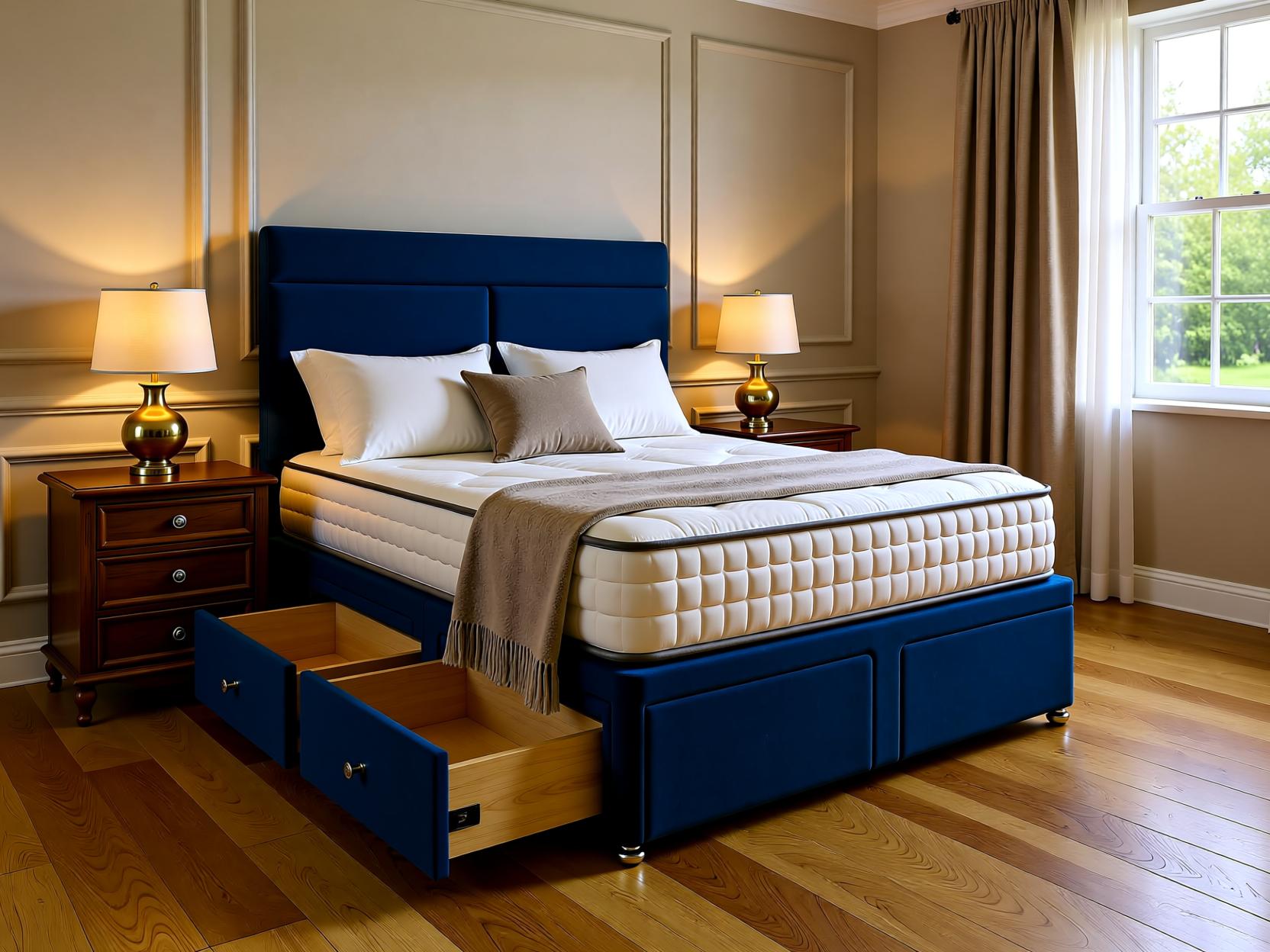 Sicily Divan Bed Set with Upholstered Headboard | Sleep Comfi Beds - Sleepcomfibeds