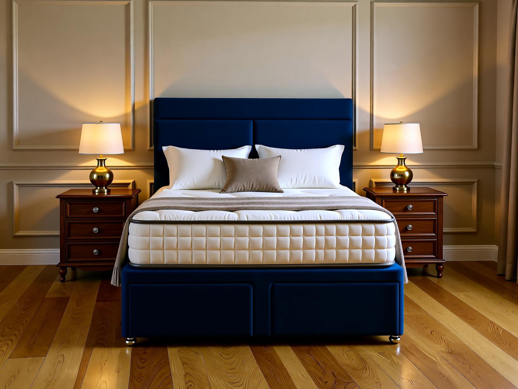 Sicily Divan Bed Set with Upholstered Headboard | Sleep Comfi Beds - Sleepcomfibeds