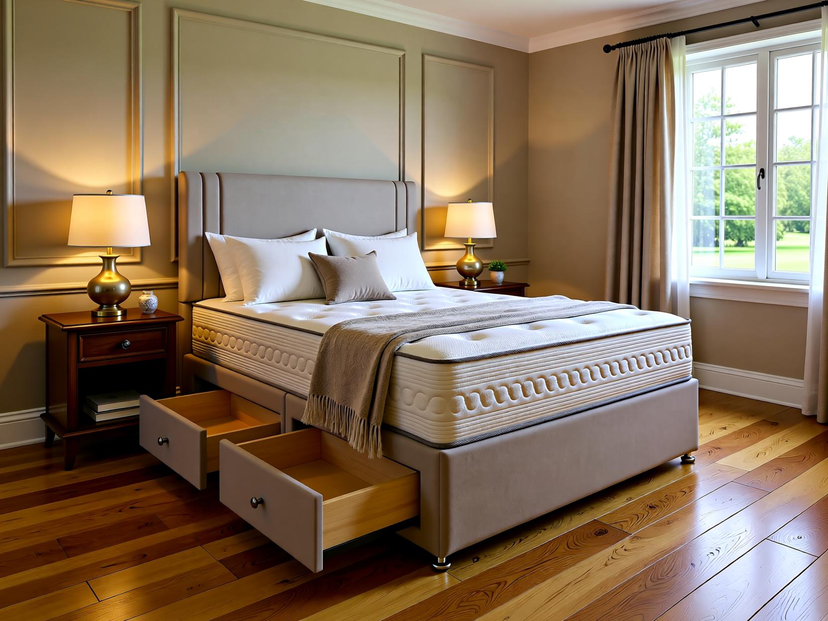 Valencia Divan Bed Set with Upholstered Headboard | Sleep Comfi Beds - Sleepcomfibeds