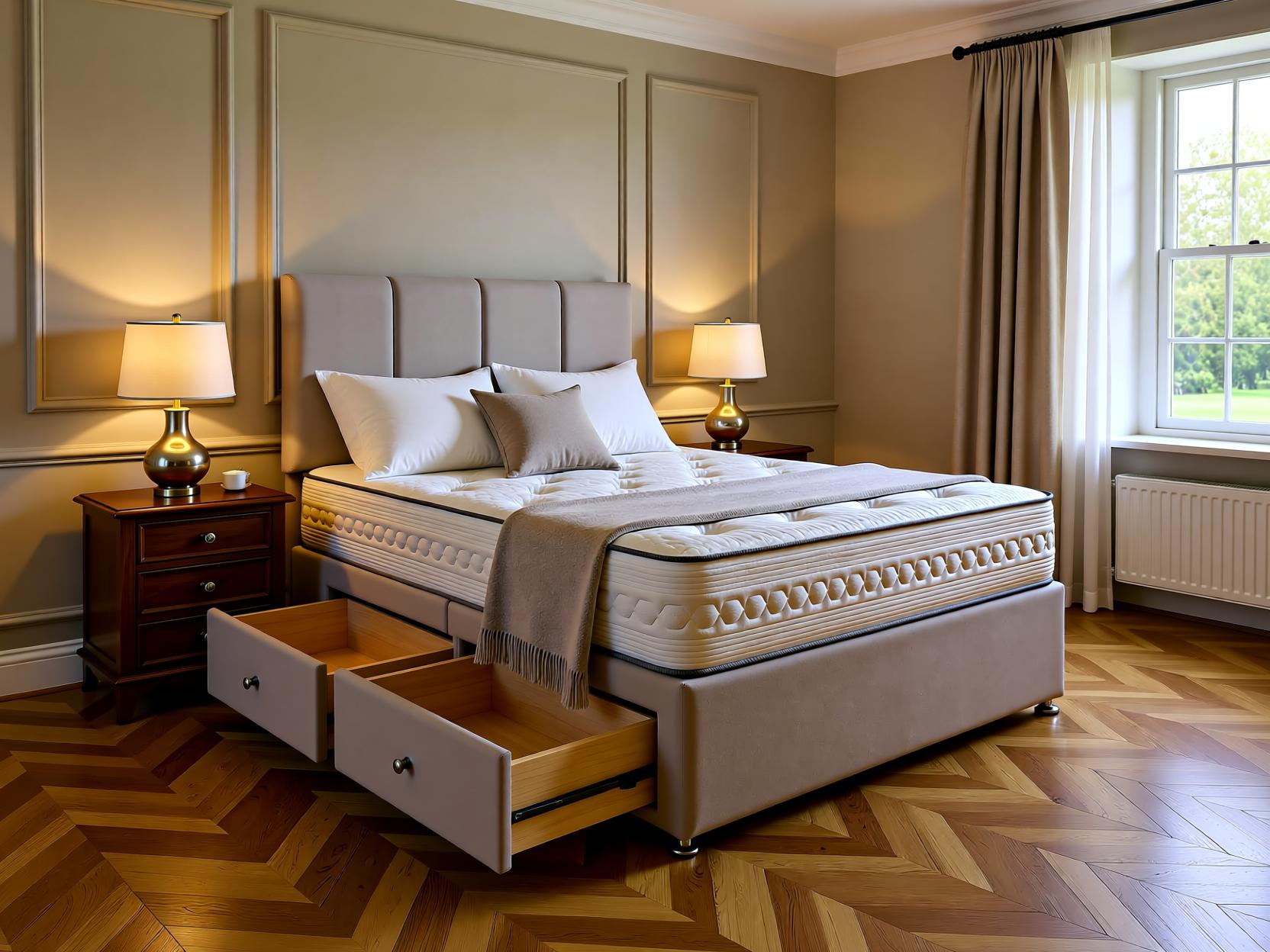 Worcester Divan Bed Set with Upholstered Headboard | Sleep Comfi Beds - Sleepcomfibeds